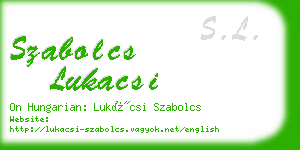 szabolcs lukacsi business card